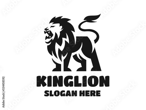 vector illustration lion silhouette logo design template