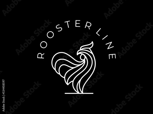 simple rooster logo template minimalist rooster outline illustration