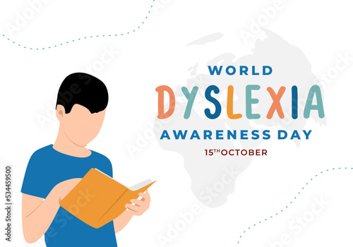World dyslexia awareness day background celebrated on october 15.