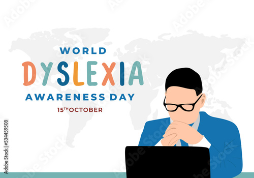 World dyslexia awareness day background celebrated on october 15.