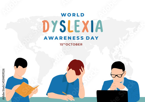 World dyslexia awareness day background celebrated on october 15.