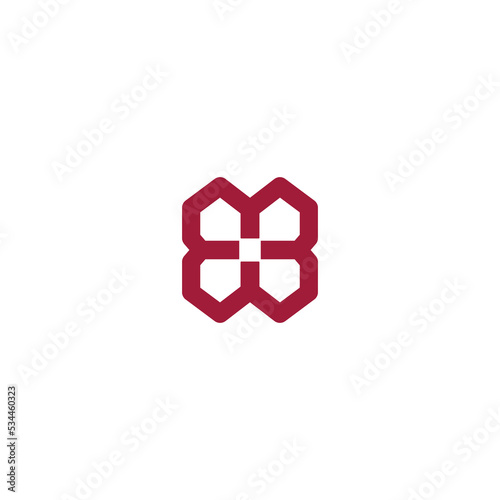 minimal flower vector logo design