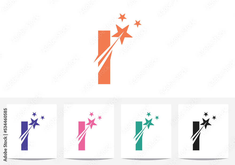 Letter I With Star Abstract Logo And Icon Design Template In Vector Letter I With Star Abstract Logo And Icon Design Template In Vector