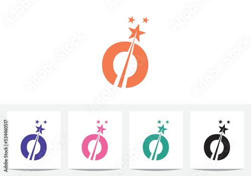 Modern Letter O With Star Abstract Logo And Icon Design Template In Vector	
