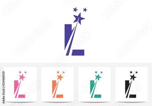 Modern L letter Logo Design With Star icon
