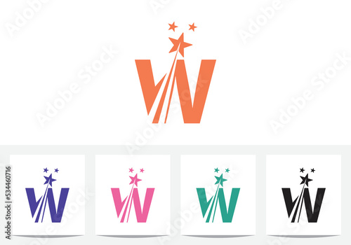 Star On Letter K Logo Design And Icon 