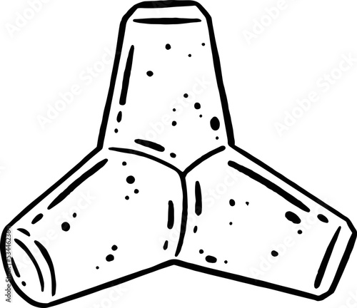 Concrete tetrapod breakwaters. Vector illustation