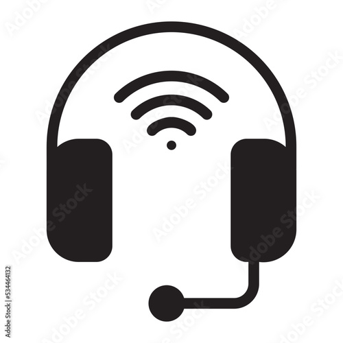 headset glyph icon