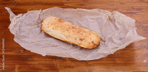Traditional Georgian bread. Fresh baked lavash photo