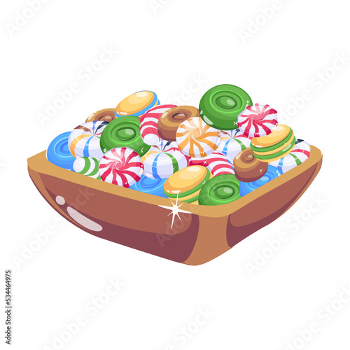 Yummy candy flat icon design 