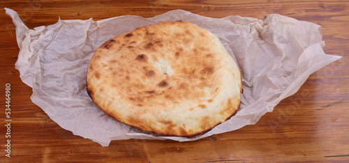 Traditional Georgian bread. Fresh baked lavash photo