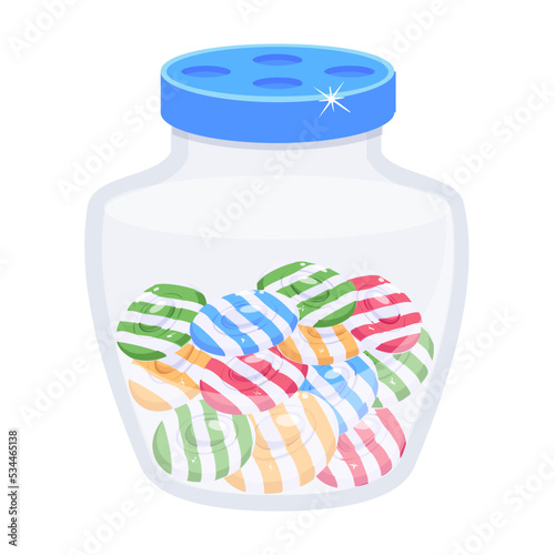 Yummy candy flat icon design 