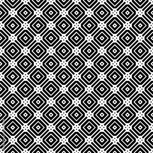 Black and white seamless abstract pattern. Background and backdrop. Grayscale ornamental design. Mosaic ornaments. Vector graphic illustration. EPS10.