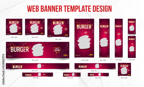 Modern web banner ad set template web banner template design set layout