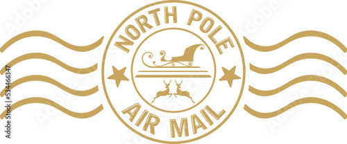 North pole air mail Stamp Design.