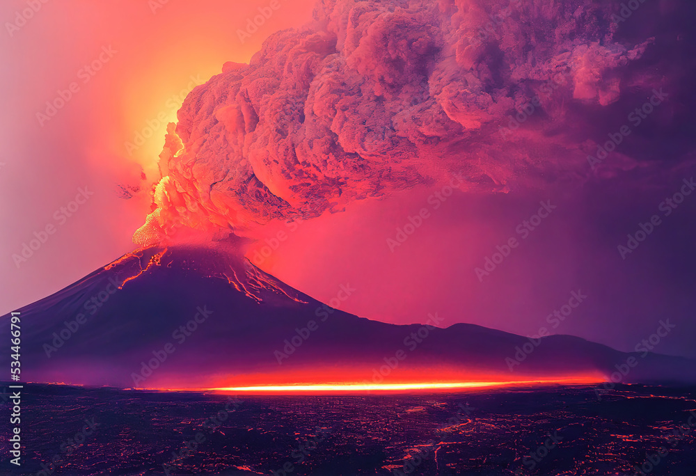 Vulkanausbruch - Vulkaninsel - Pyroklastische Wolke