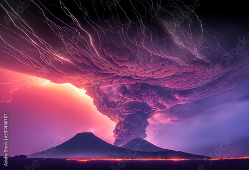 Vulkanausbruch - Vulkaninsel - Pyroklastische Wolke