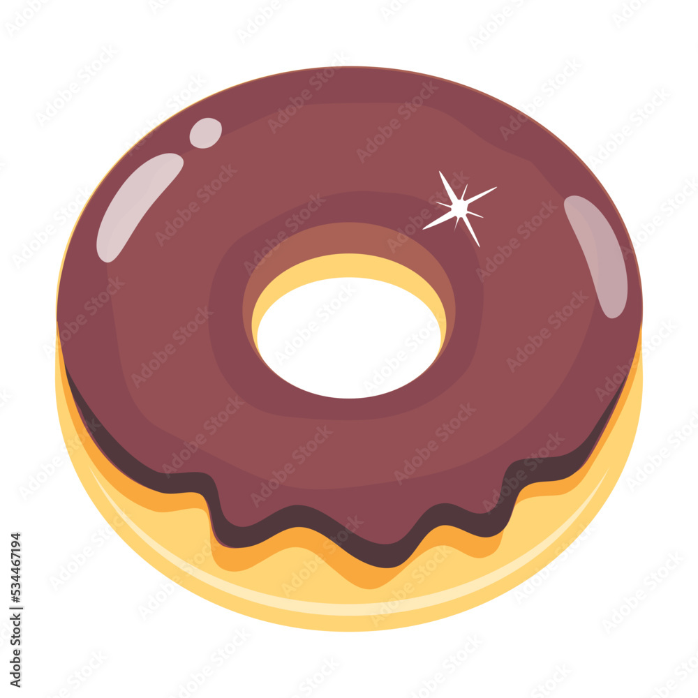 Chocolate cookie flat icon is customizable and handy Chocolate cookie flat icon is customizable and handy
