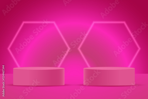 Pink Podium Realistic Background Template Design For Sales Promotion and Design Promotion © TUNGGA