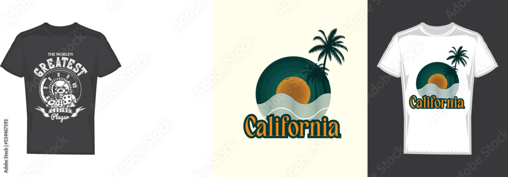 California summer T-shirt design
