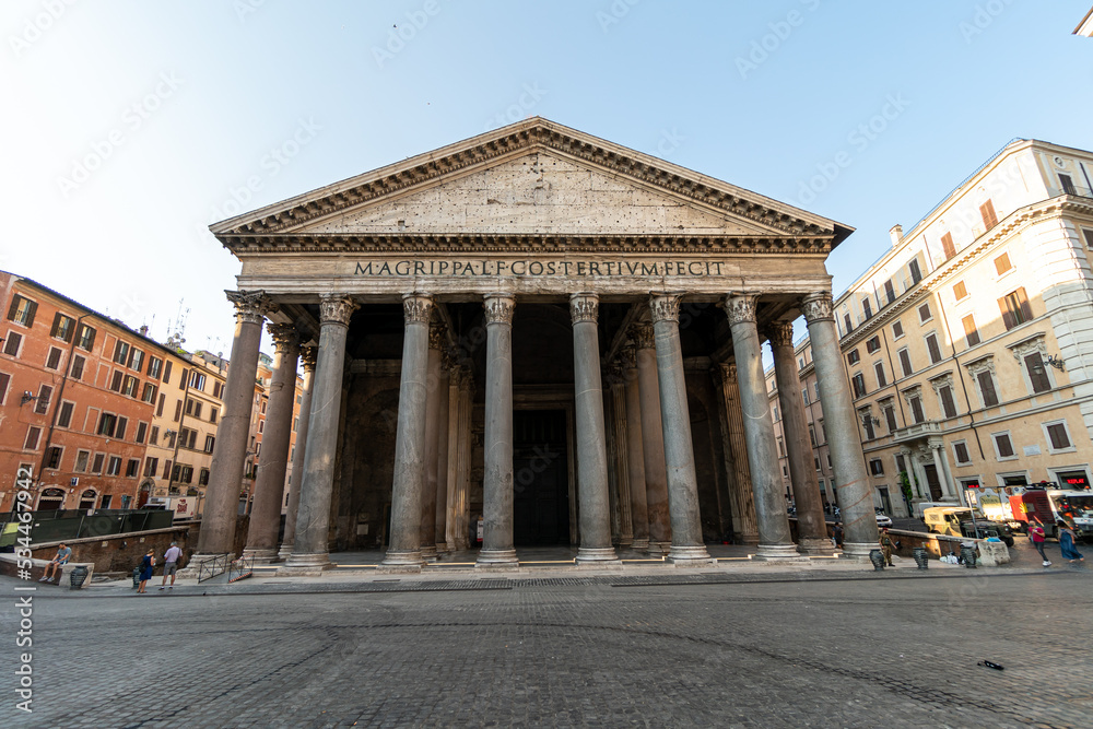 View of the pantheon in Rome, Italy