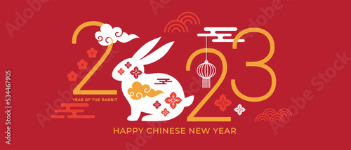 Fotografia Chinese new year 2023 year of the rabbit - Chinese zodiac symbol, Lunar new year