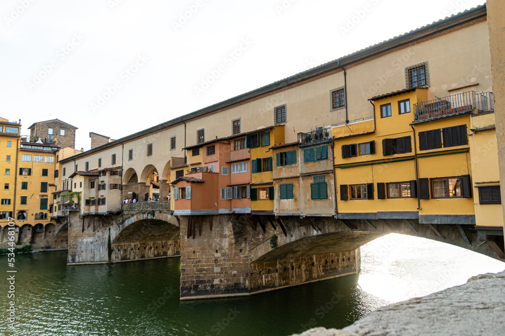 Houses on a bridge in Florence, Italy