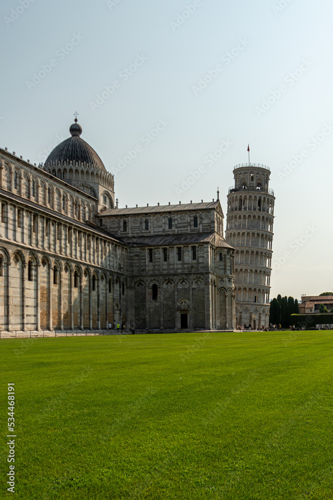 Leaning view of the tower of pisa