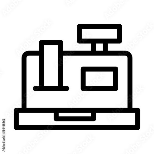 cashbox line icon illustration vector graphic