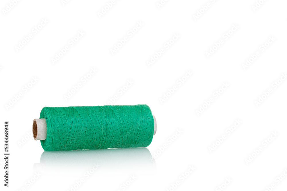 skein of thread green colors macro on a white background skein of thread green colors macro on a white background