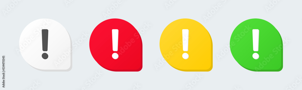 Warning message concept represented by exclamation mark icon. Exclamation 3d realistic symbol in circle. Warning message concept represented by exclamation mark icon. Exclamation 3d realistic symbol in circle.