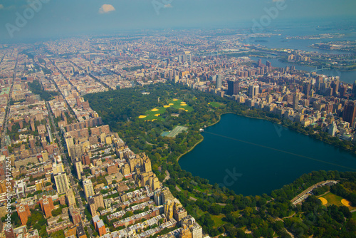 Helicopter flight over New York