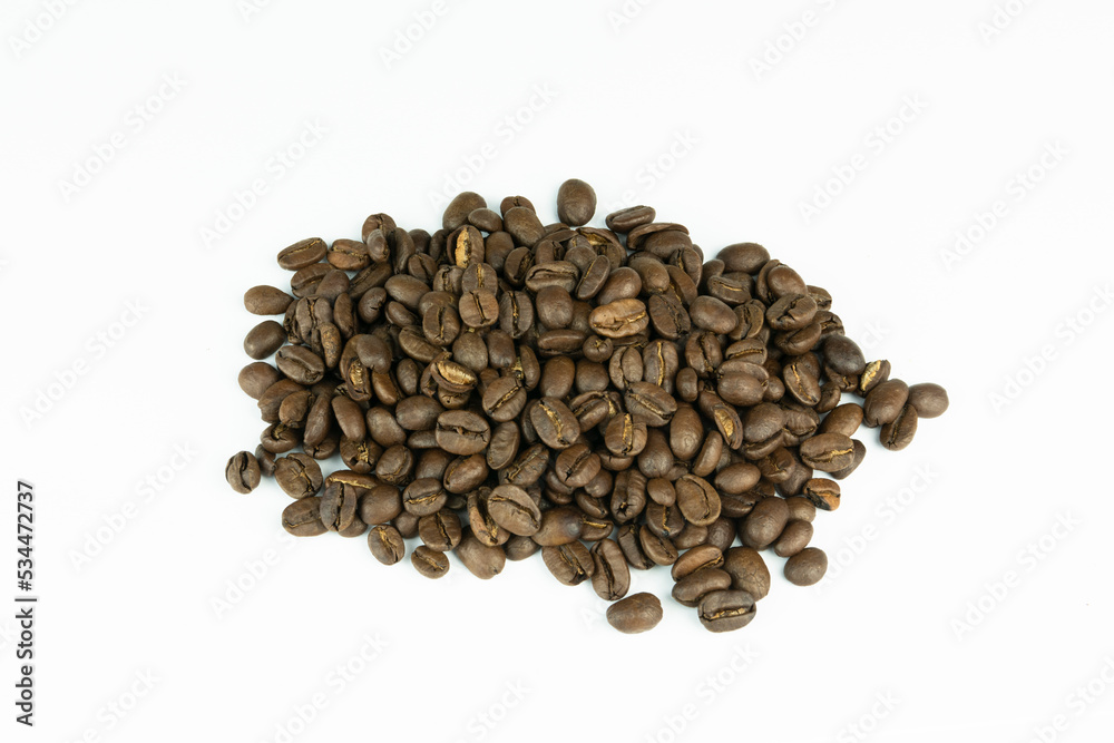 Roasted Coffee Beans Isolated on white Background
