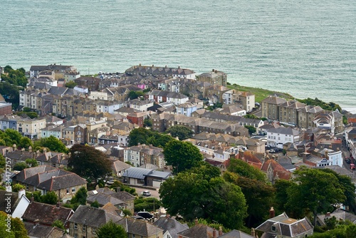 Aerial view of the building in Ventnor on the Isle of Wight,  England photo