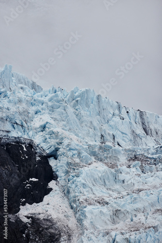 glacier in alaska taken with telephotolens for detail blue global warming in alaska photo