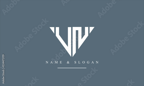 UN, NU, U, N abstract letters logo monogram