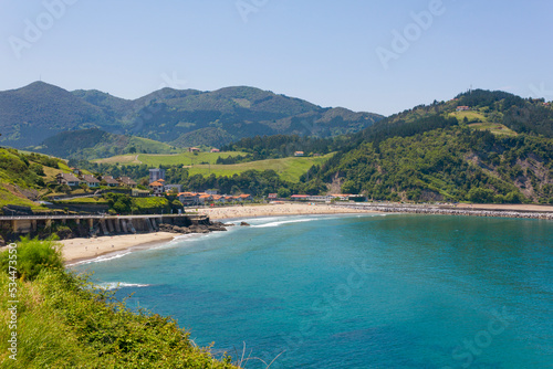 The coastal town of Deba, Basque Country, Spain photo