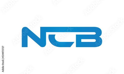 NCB monogram linked letters, creative typography logo icon