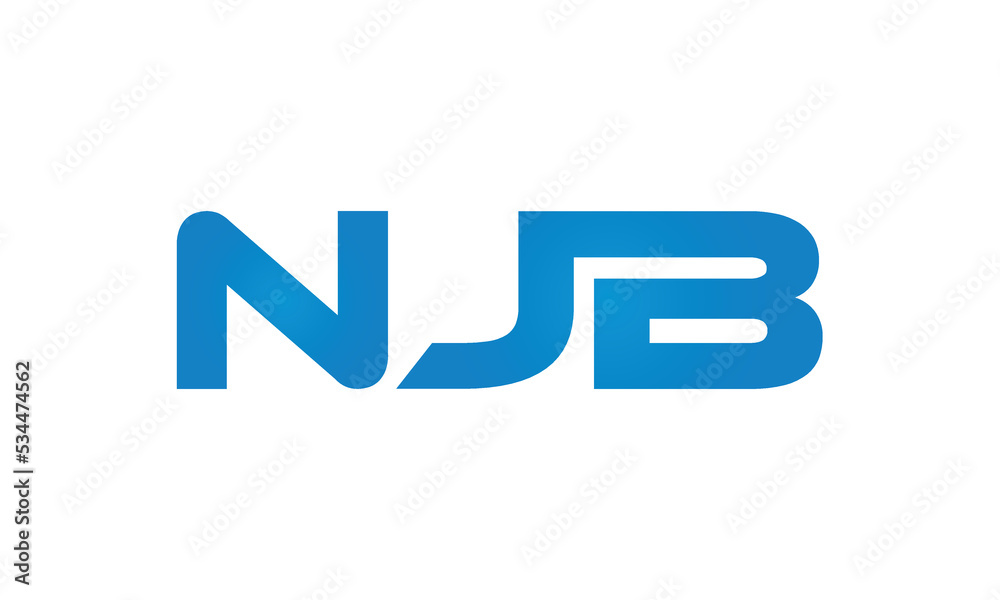 NJB monogram linked letters, creative typography logo icon NJB monogram linked letters, creative typography logo icon