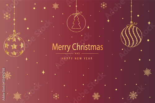 Merry Christmas and Happy New Year greeting card.