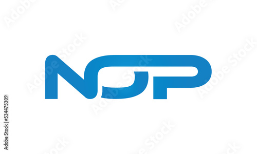 NOP monogram linked letters, creative typography logo icon