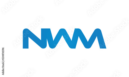 NWM monogram linked letters, creative typography logo icon