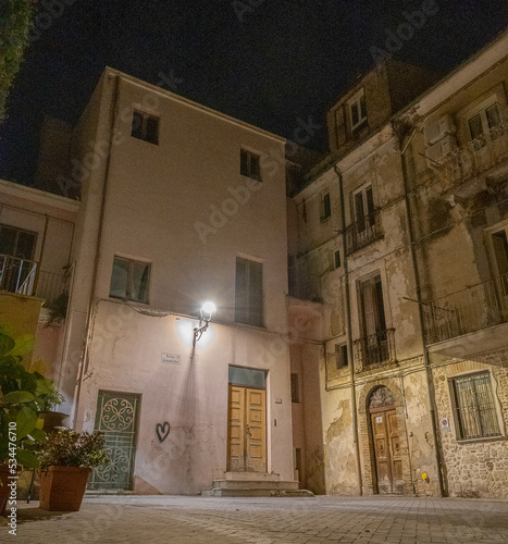 Empty night streets of medieval town
