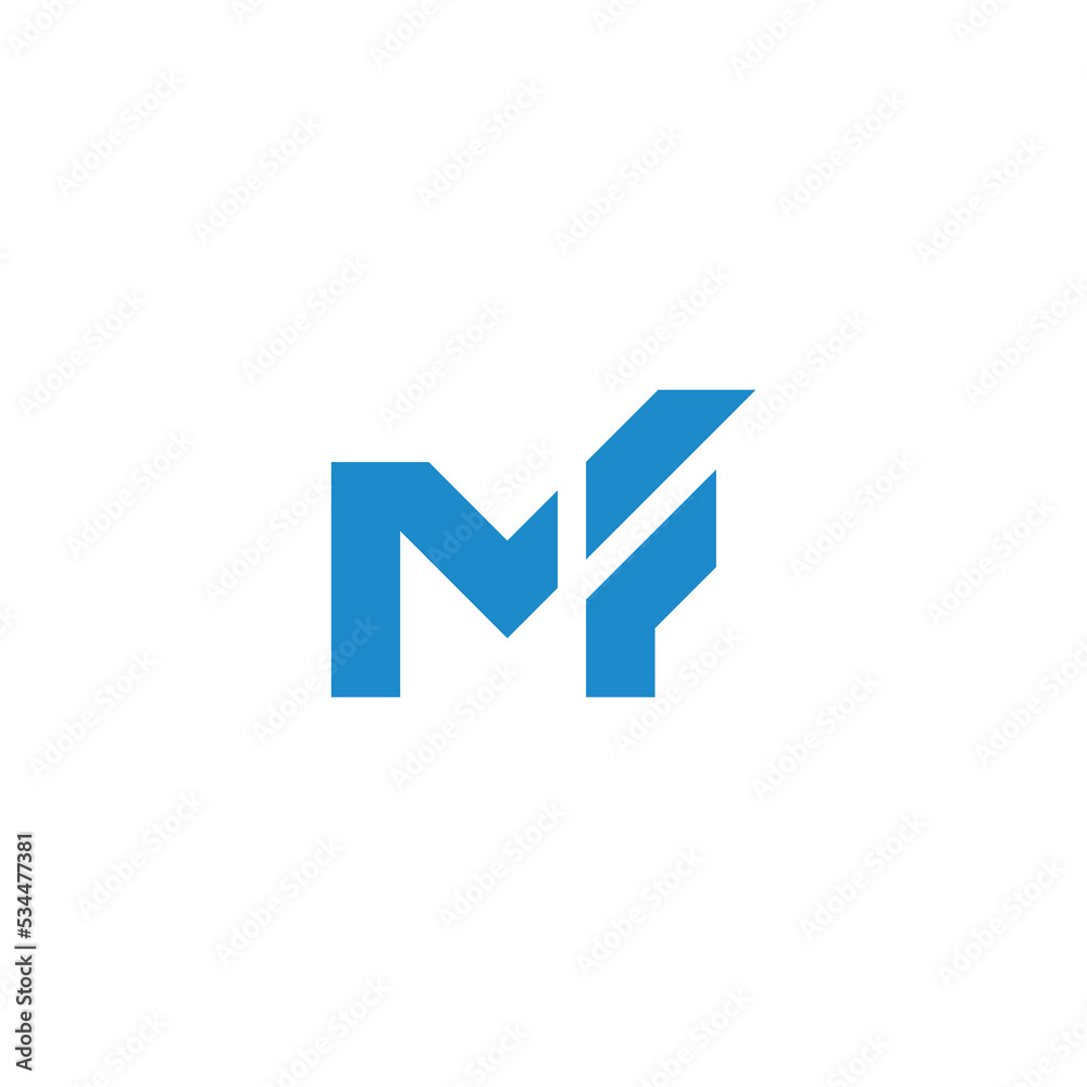 letter mf simple geometric finance up logo vector letter mf simple geometric finance up logo vector