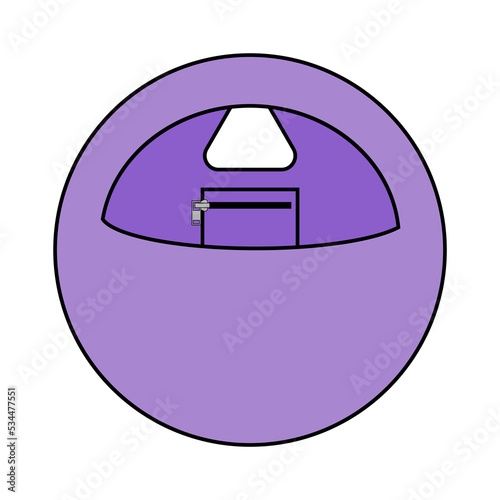 Holder for rhythmic gymnastics devices pictogram vector illustration.