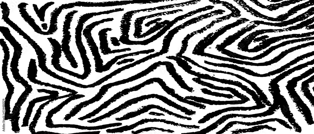 Trendy zebra pattern. Groovy backgroun abstract waves. Distorted vector texture in trendy retro style. Y2k aesthetic vintage and retro. 