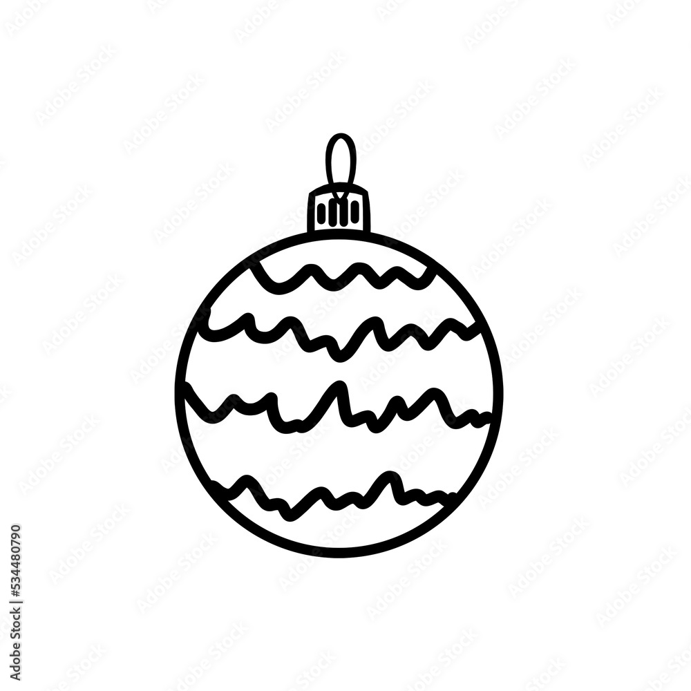Drawn unpainted christmas ball isolated on white background Drawn unpainted christmas ball isolated on white background
