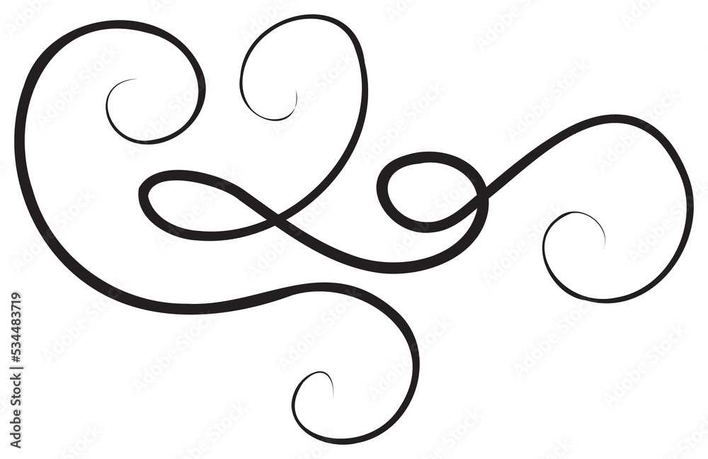 Calligraphic design element with black thin line. PNG with transparent background. Calligraphic design element with black thin line. PNG with transparent background.