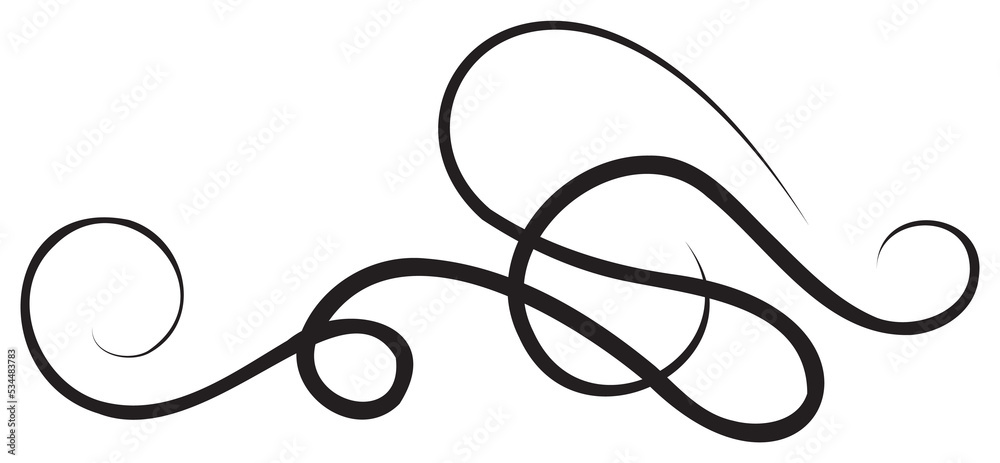 Calligraphic design element with black thin line. PNG with transparent background. Calligraphic design element with black thin line. PNG with transparent background.