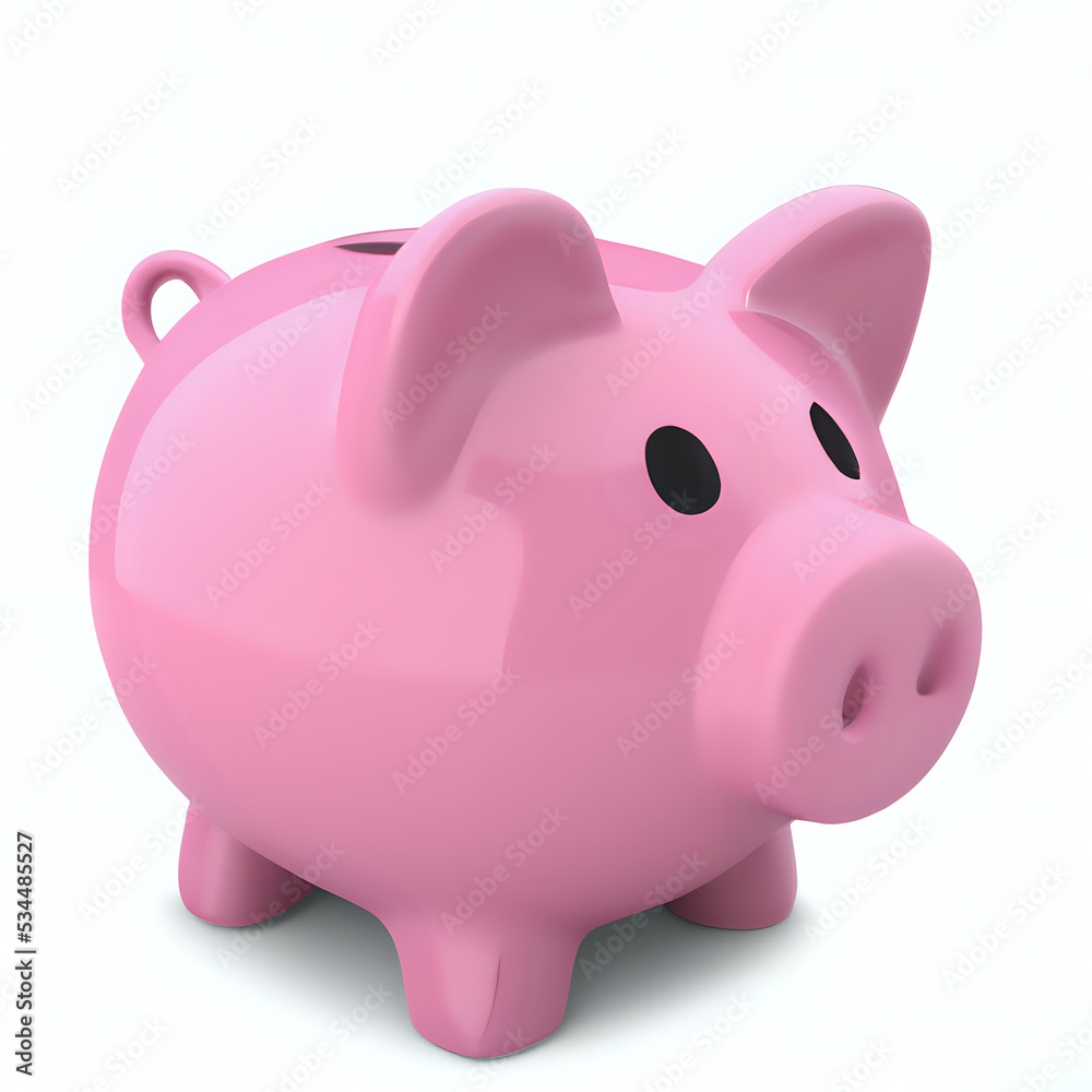 Piggy bank isolated on a white background 3d rendering. Savings concept Piggy bank isolated on a white background 3d rendering. Savings concept